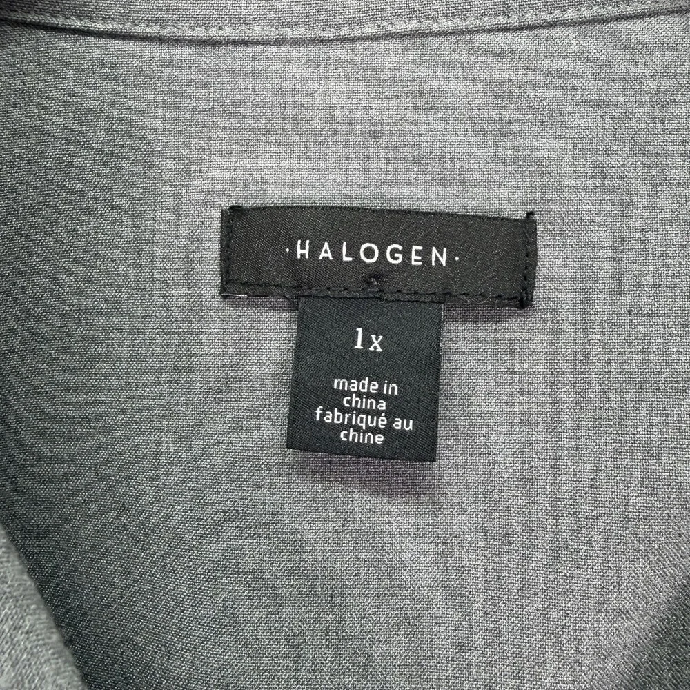 Halogen Double Breasted Woman's Trench Vest Size 1X Gray Classy Classic‎ Staple